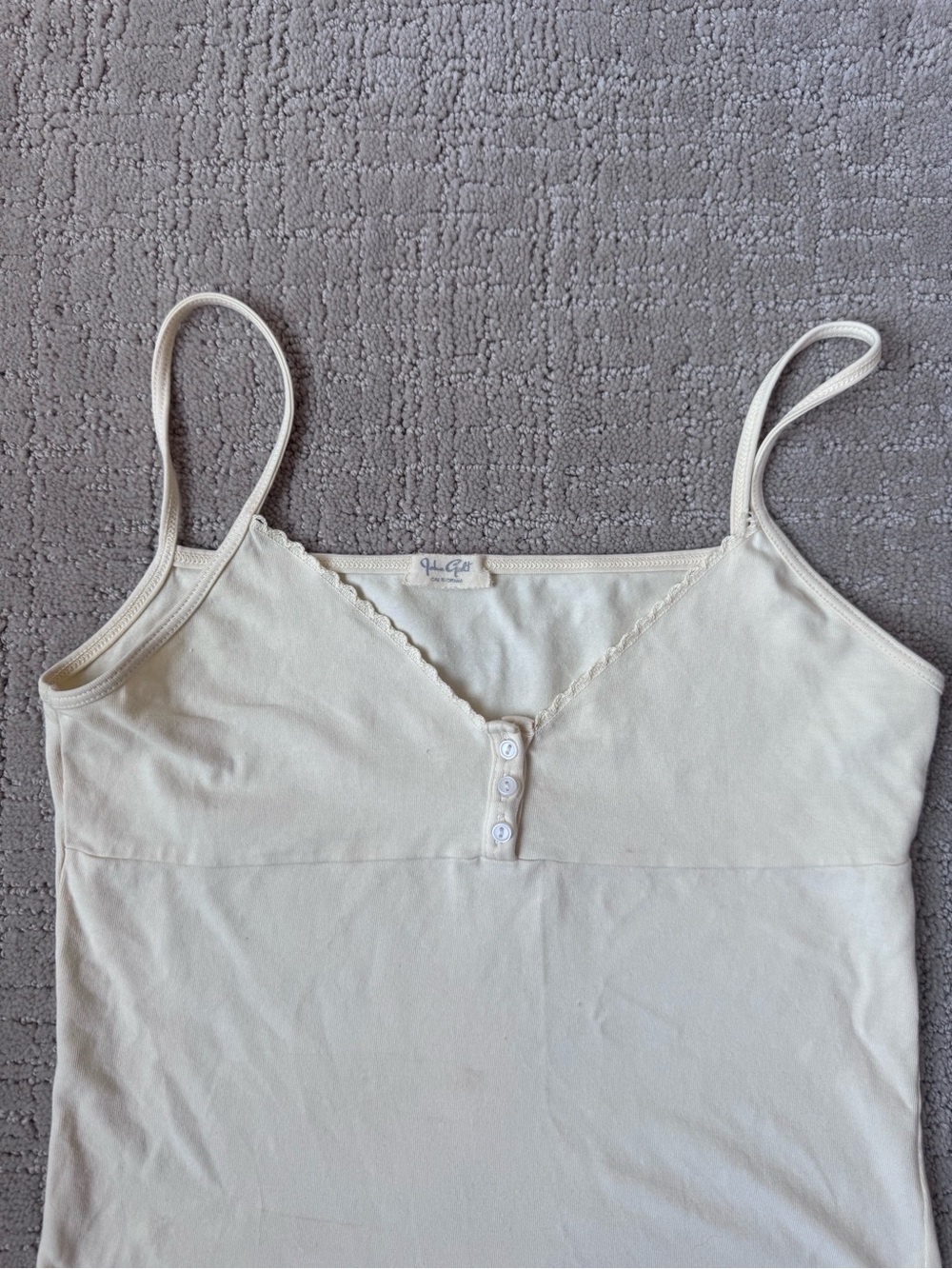 Brandy Melville John Galt Butter Yellow Scallop Trim Tank Top